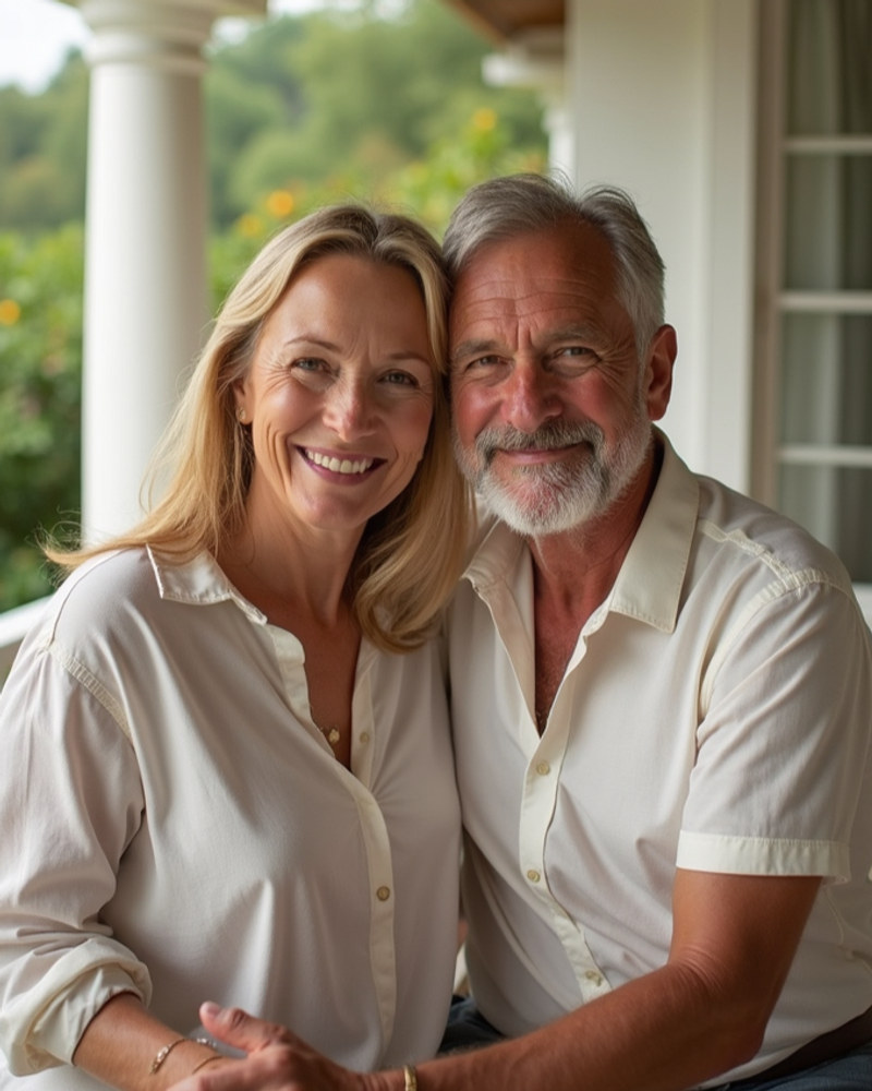 A couple relaxing together